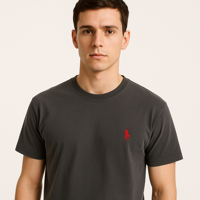 Mens Grey T-Shirt  With Polo Logo
